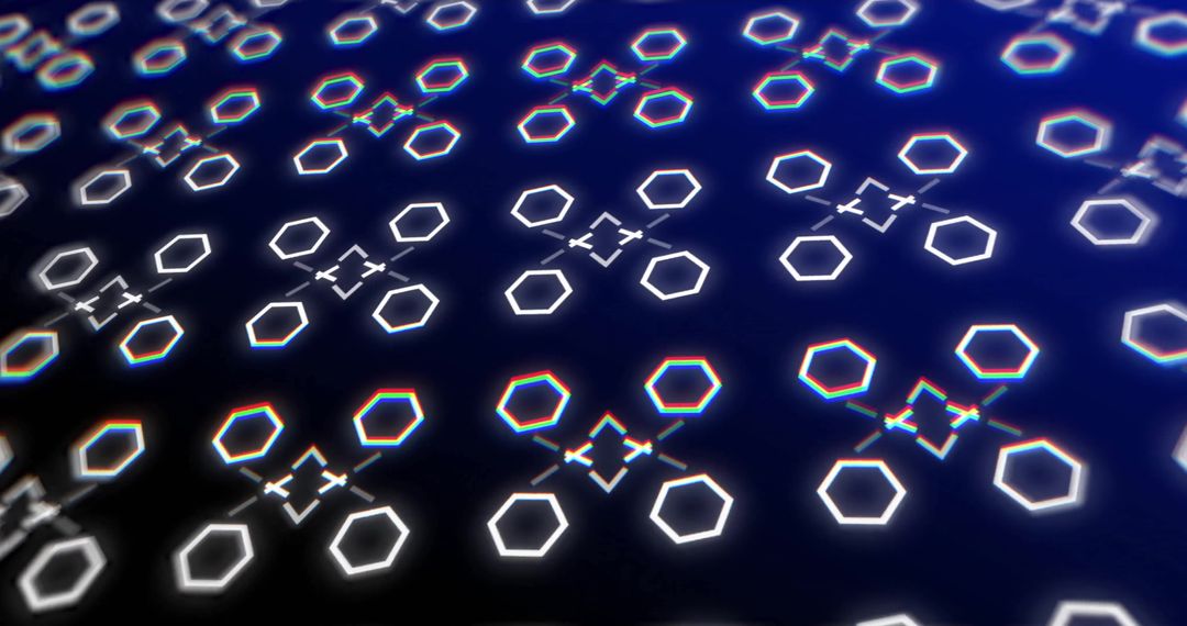 Abstract Hexagonal Patterns on Deep Blue Background