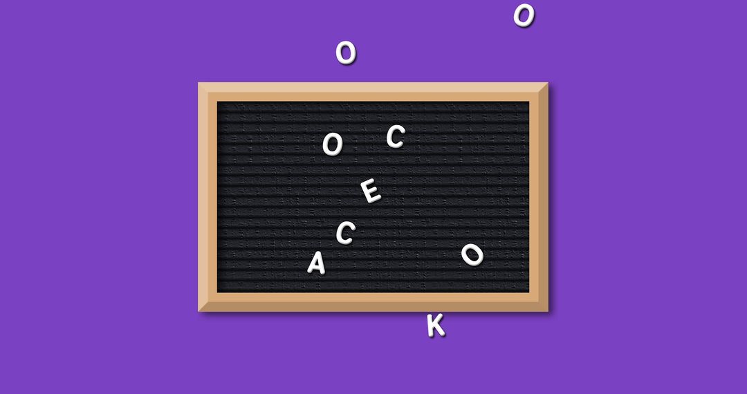 Scattered Letter Board with School Theme on Violet Background