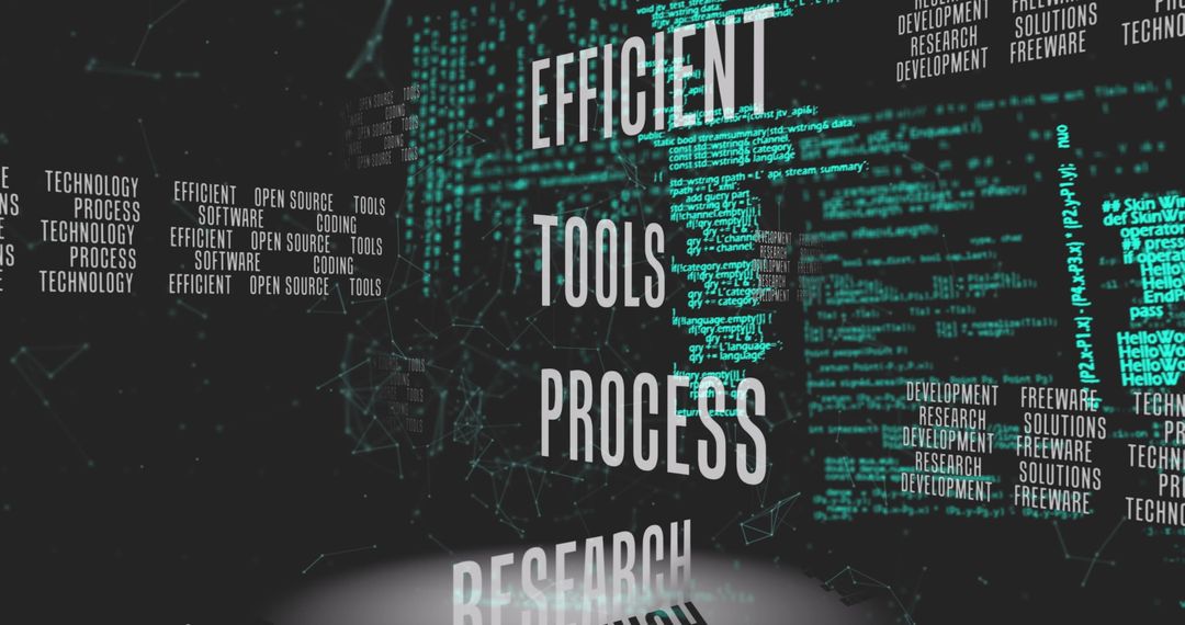 Business Technology Concept with Digital Text and Data Network