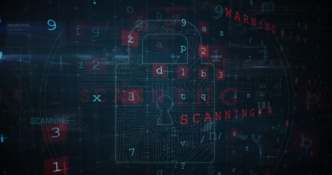 Digital Security Concept with Lock and Binary Data Visualization - Free Images, Stock Photos and Pictures on Pikwizard.com