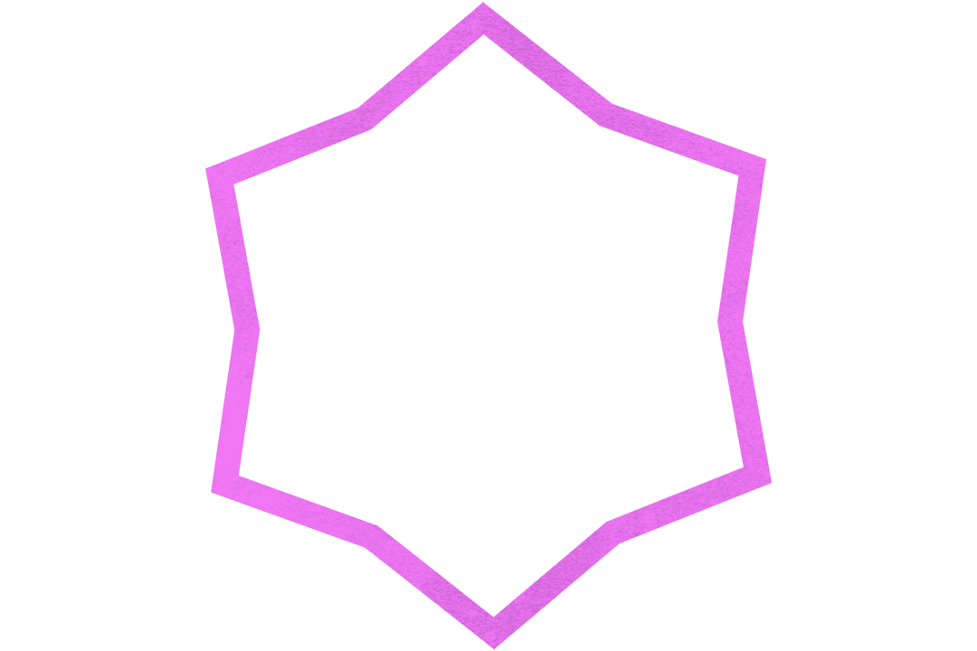 Transparent Star Shape with Neon Purple Outline Design Vector