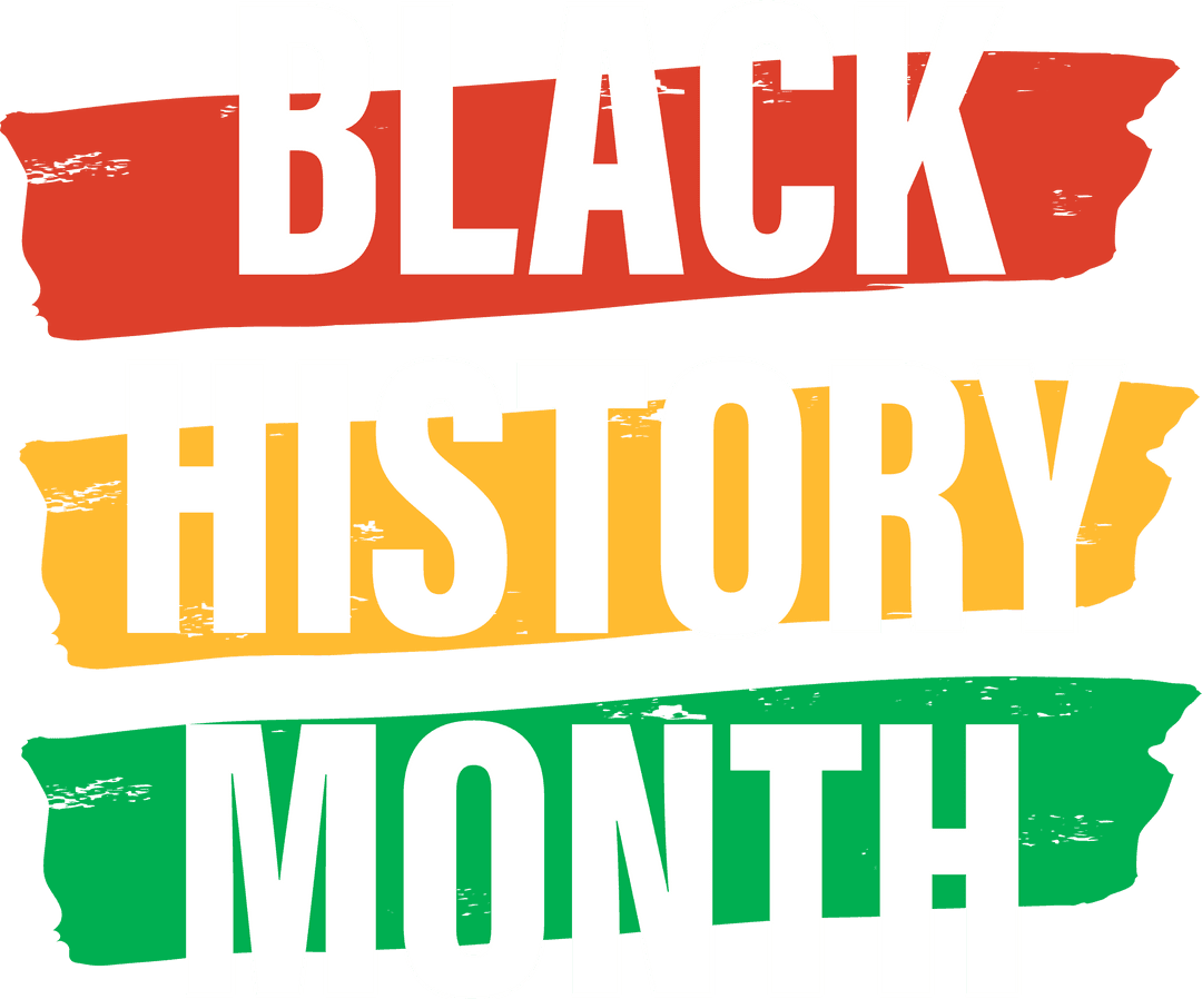 Bold Brush Stroke Design for Black History Month Transparent Background