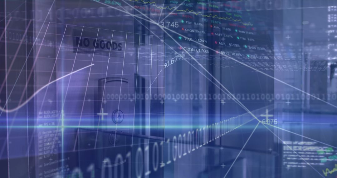 Digital Data Processing Interface with Futuristic Overlay