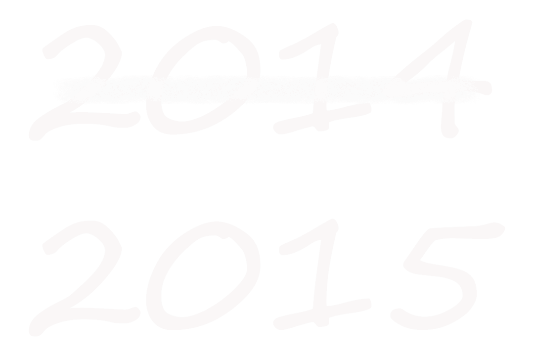 Transitioning from 2014 to 2015 Illustration on Transparent Background