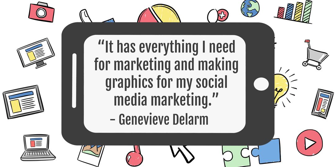 Smartphone Surrounded by Digital Marketing Icons for Connectivity