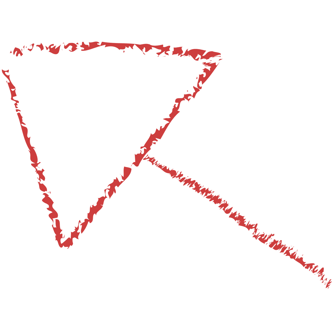 Red Textured Arrow on Transparent Background