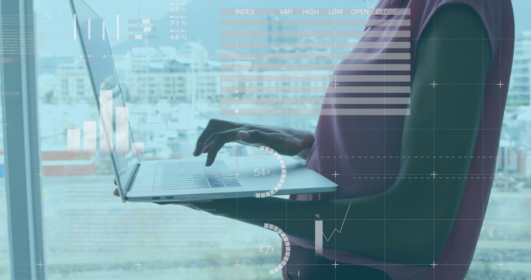 Data Analysis with Business Statistics on Laptop