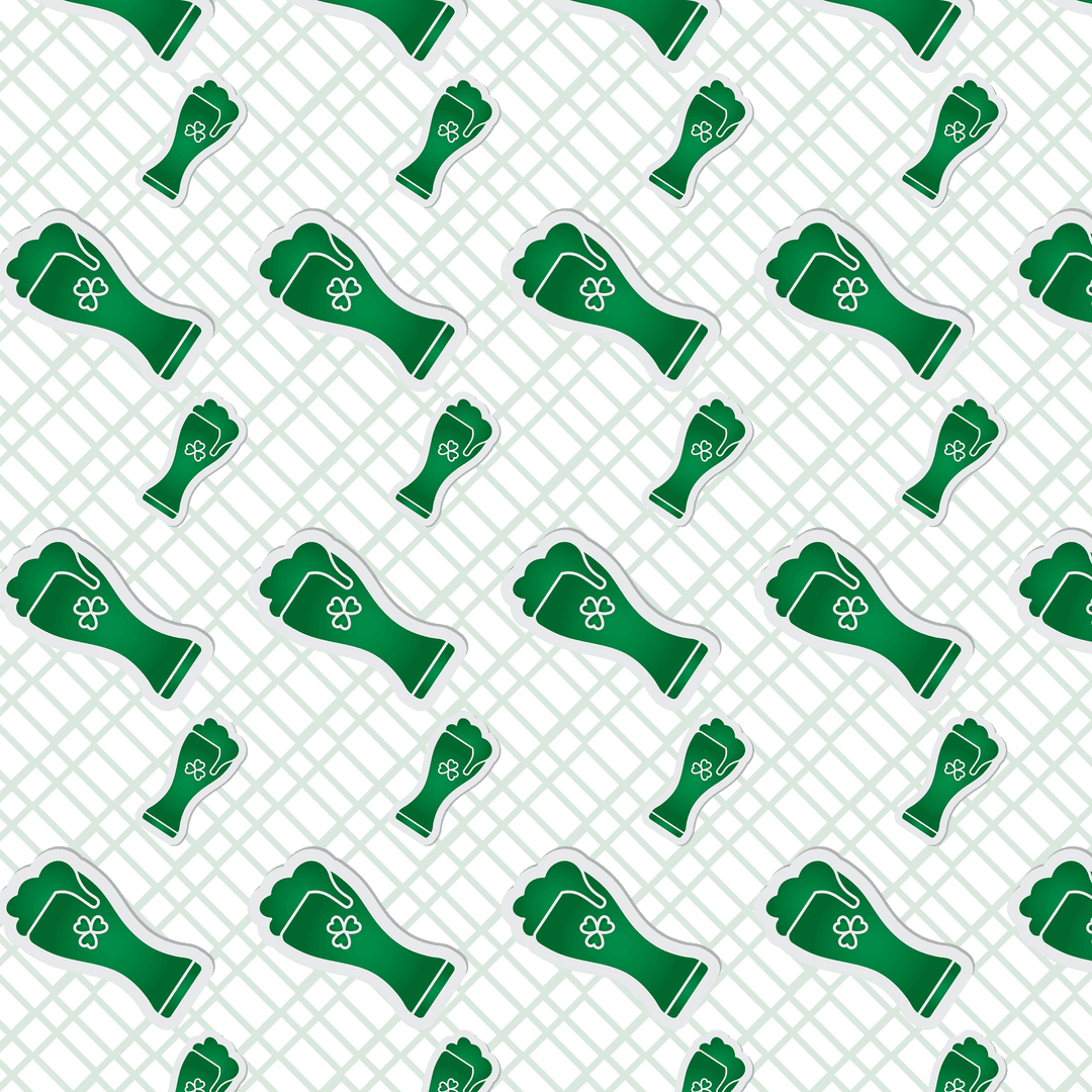 Seamless Green Beer Glass Pattern on Transparent Background