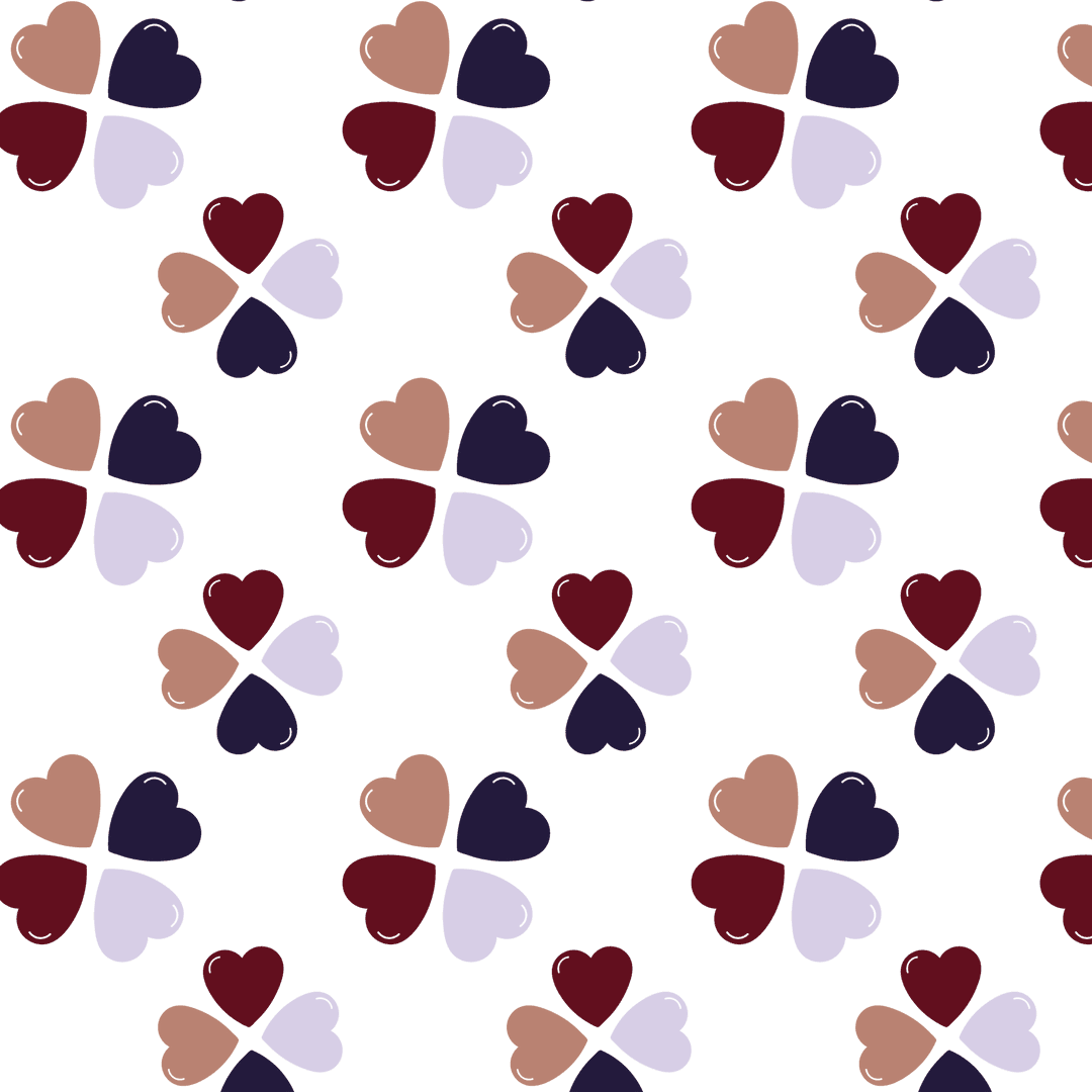 Colorful Heart Pattern on Transparent Background for Decoration