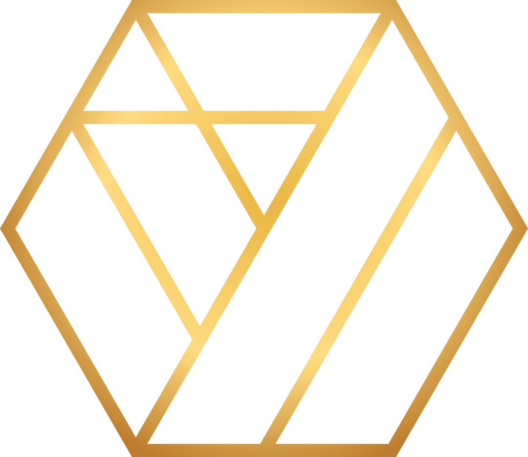 Geometric Gold Hexagon Transparent Background Digital Design