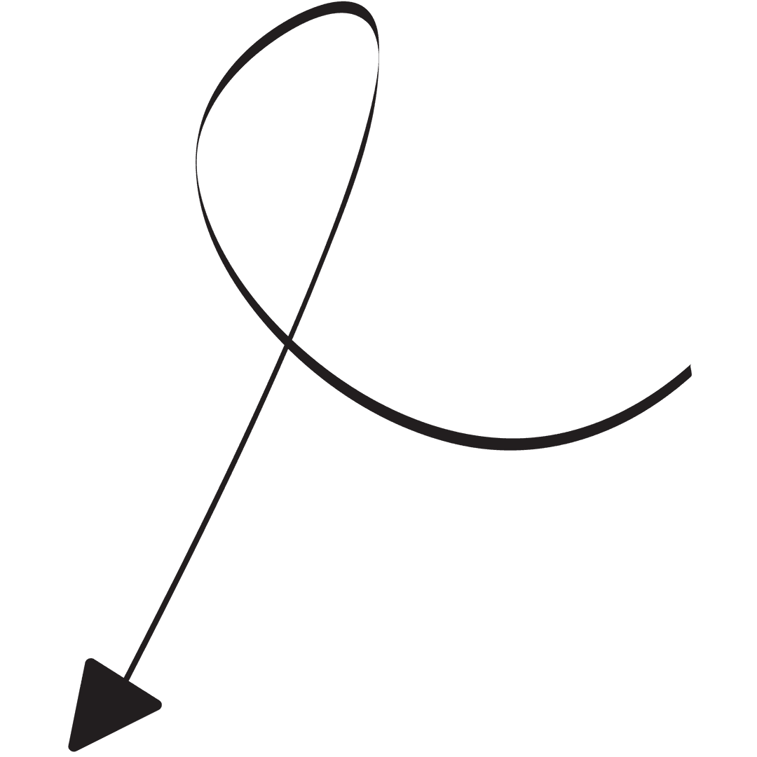 Curved Black Arrow Over Transparent Background for Directional Use