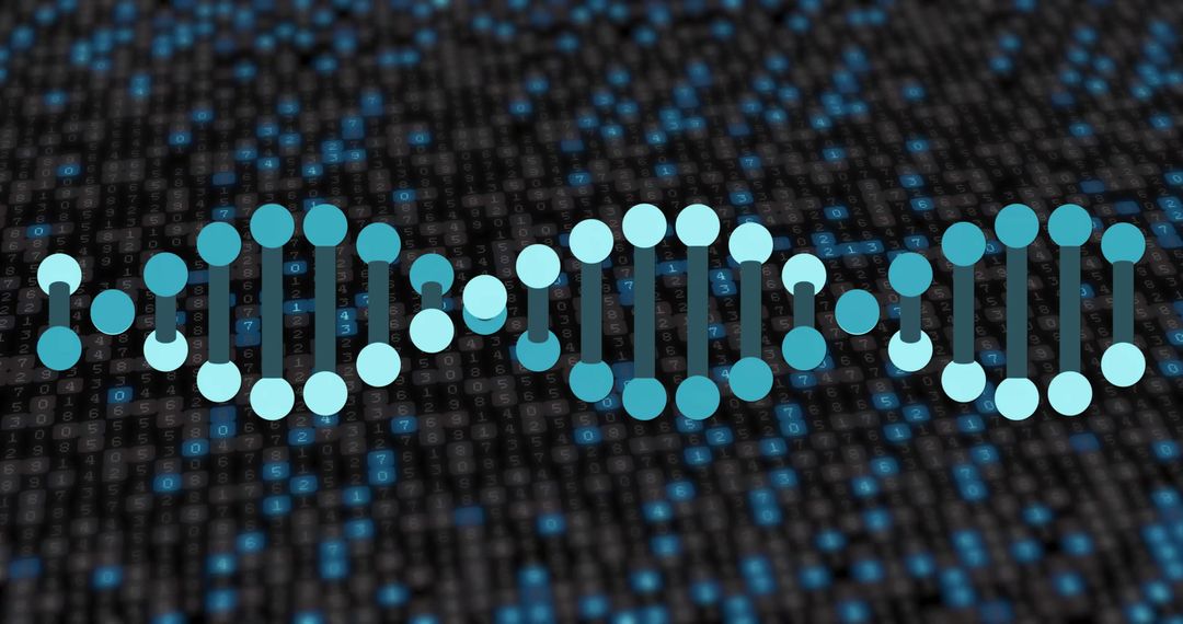 Digital DNA Strand Emerging from Twinkling Data Background