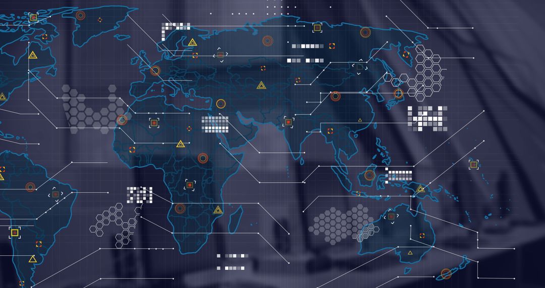 Global Finance and Data Processing Concept in Modern Office