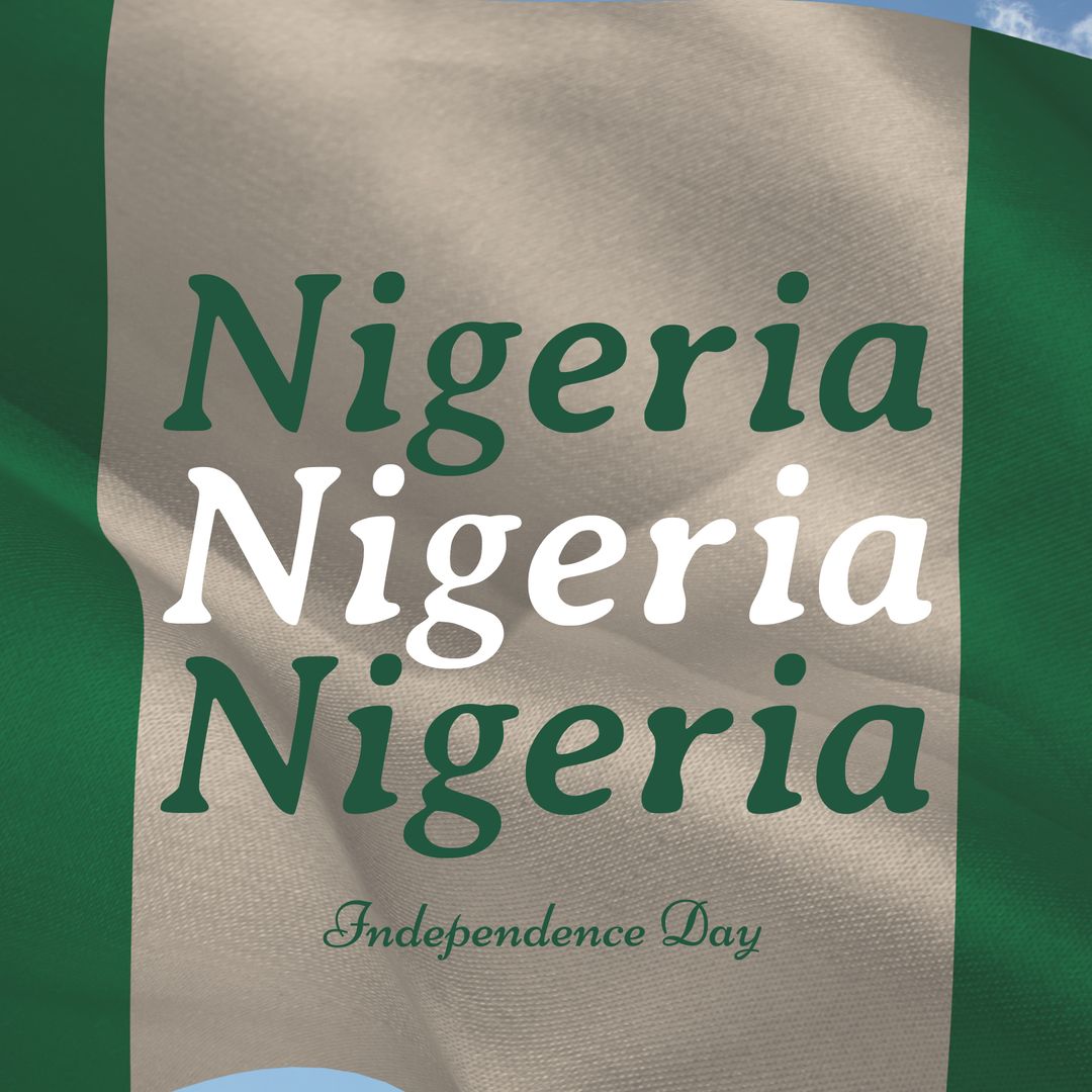 Vector Image Celebrating Nigerian Independence with National Flag