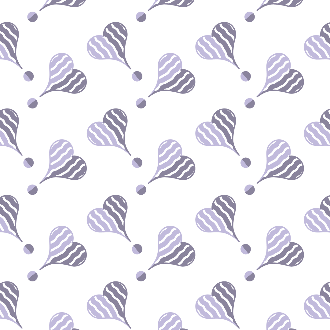 Purple Heart-Shaped Exclamation Marks Pattern Transparent Background