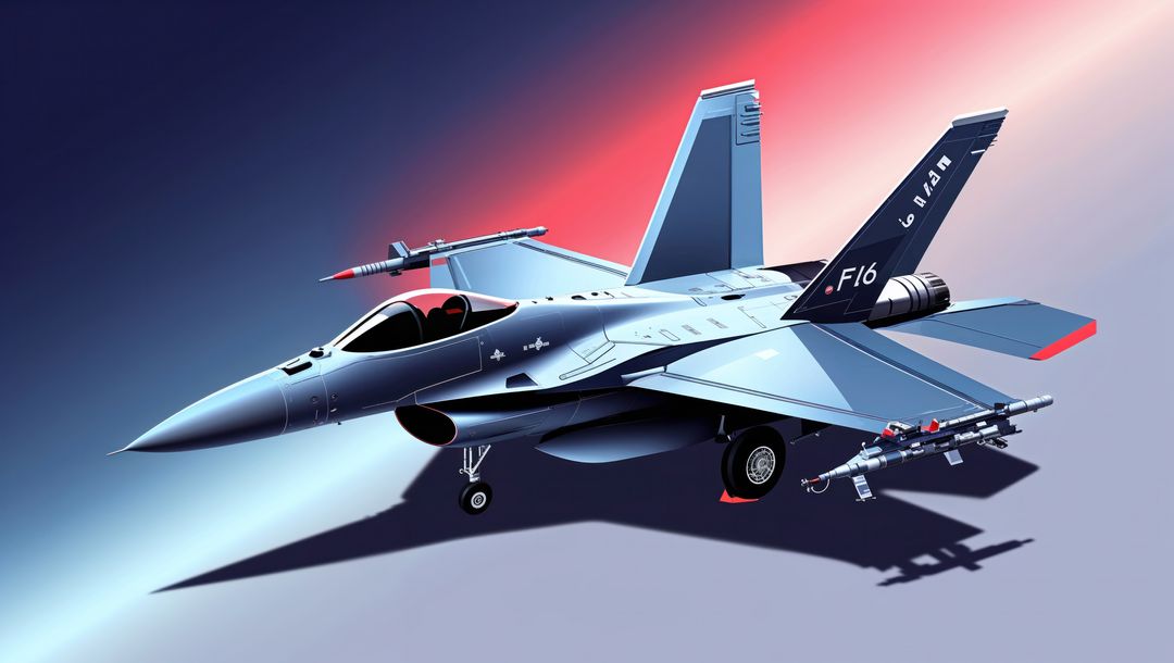 Futuristic f16 fighter jet showcasing advanced military technology