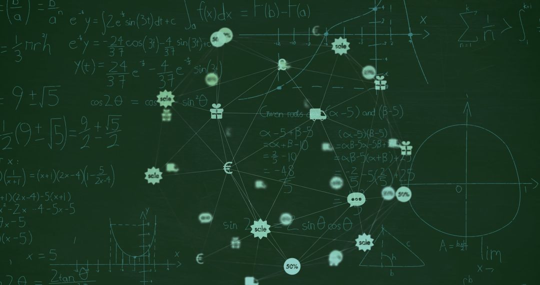 Digital Interface Overlaid on Mathematical Equations