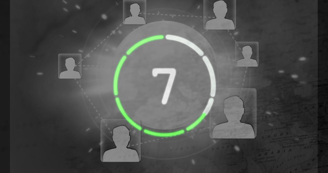 Digital Countdown Timer with Icon Network