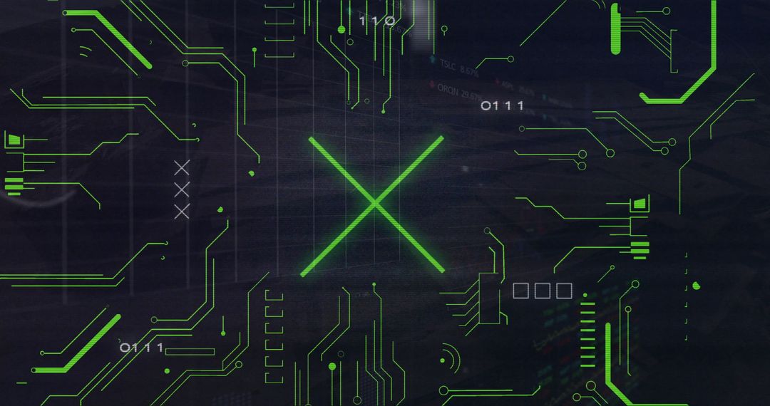 Abstract Technology Circuit Background with Digital Overlay