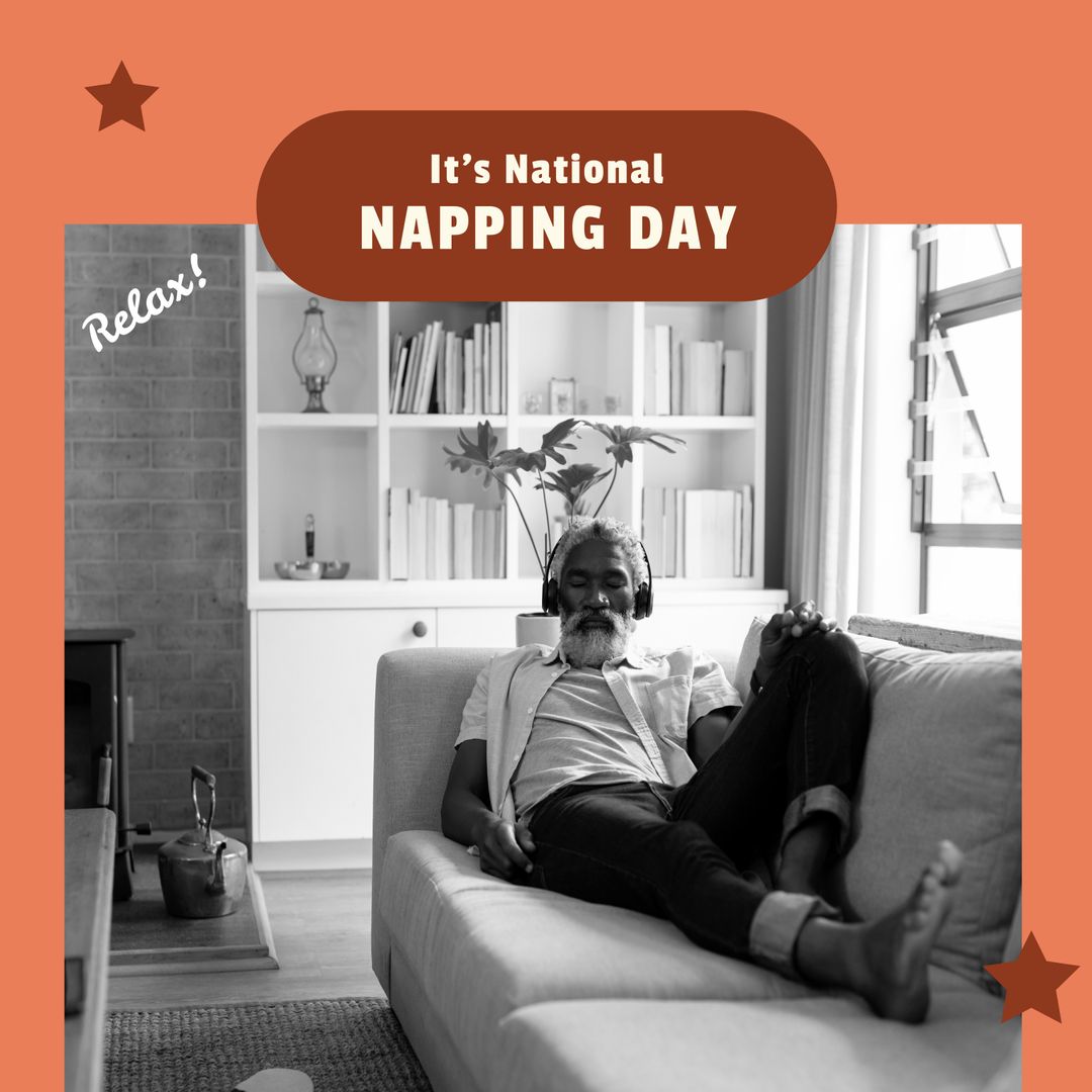 Relaxing on National Napping Day with Headphones