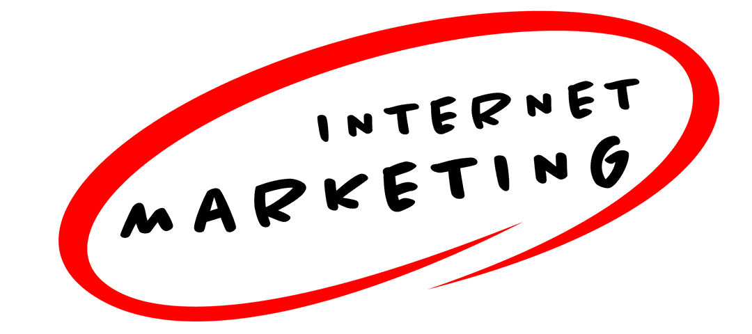 Internet Marketing Concept with Red Transparent Circle Overlay