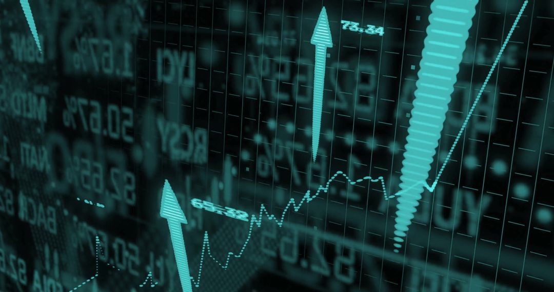 Financial Growth Concept with Ascending Stock Graphs