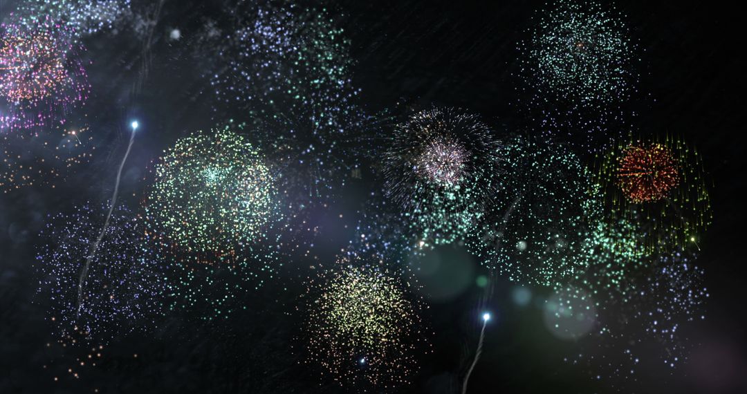 Illustration of fireworks on sky during new year time 4k - Free Images, Stock Photos and Pictures on Pikwizard.com