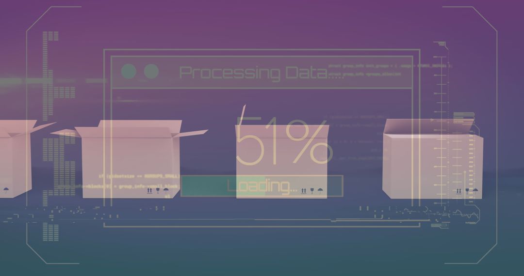 Data Processing with Cardboard Boxes on Conveyor
