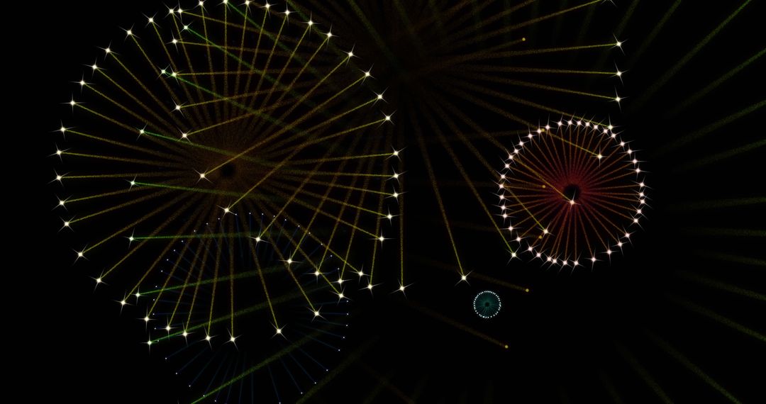 Vibrant Fireworks Display Against Dark Night Sky