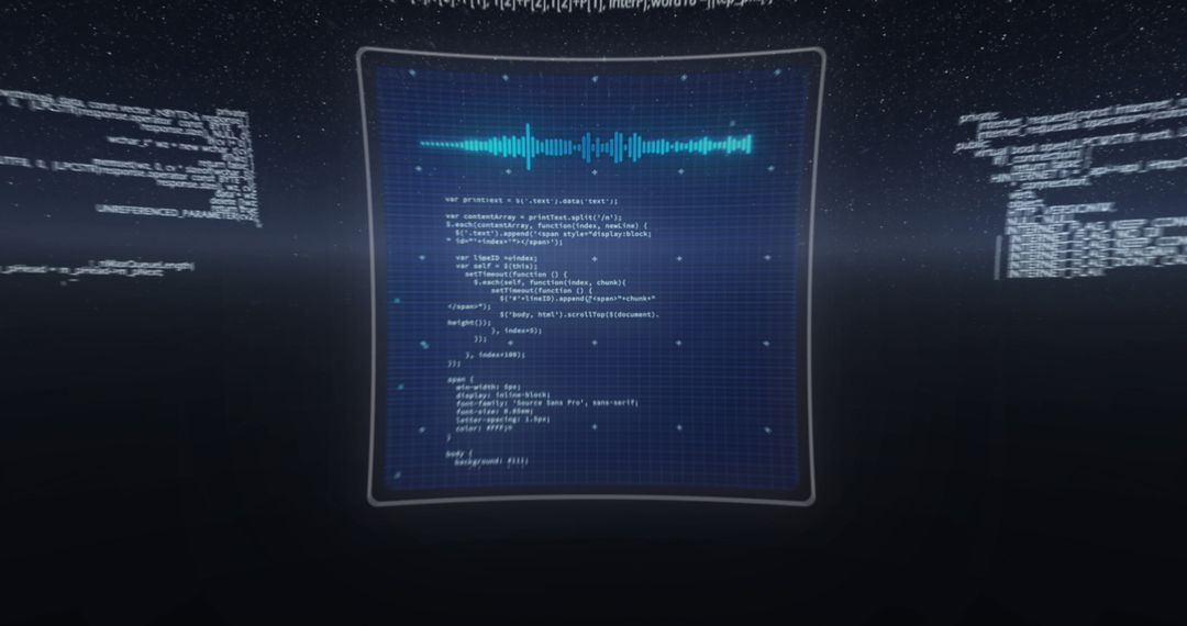 Futuristic 6G Technology and Data Processing Display