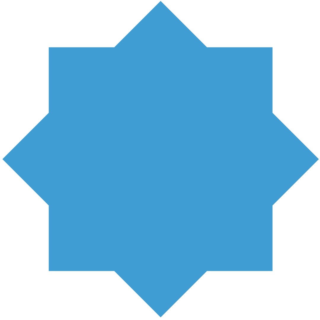 Blue Symmetrical Geometric Pattern on Transparent Background