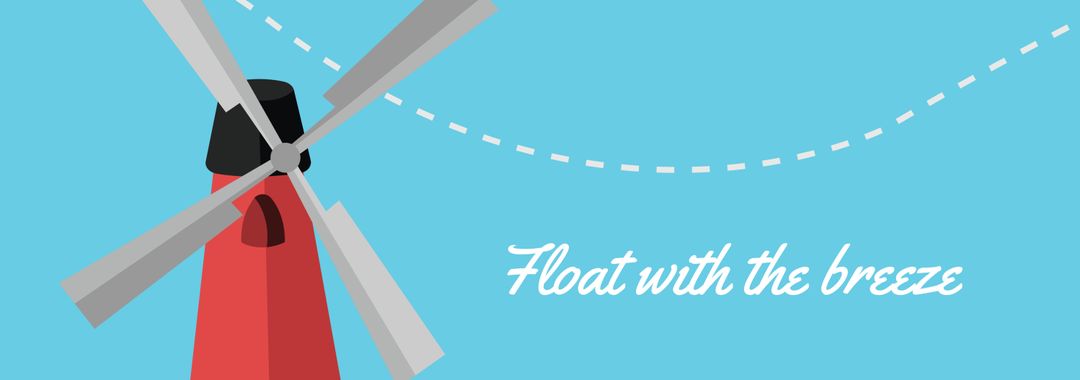 Tranquil Windmill Icon Against Clear Blue Sky for Calmness