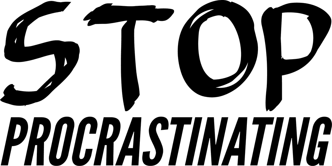 Transparent Motivational Text Stop Procrastinating PNG