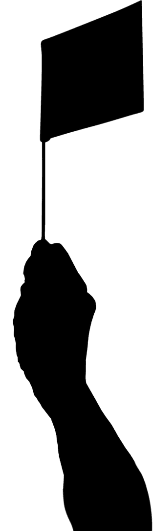 Silhouette Holding Flag on Transparent Background Vector