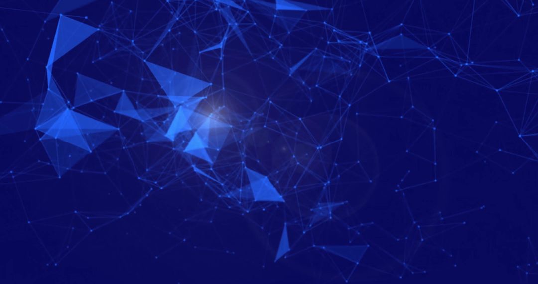 Abstract Glowing Connections on Blue Background