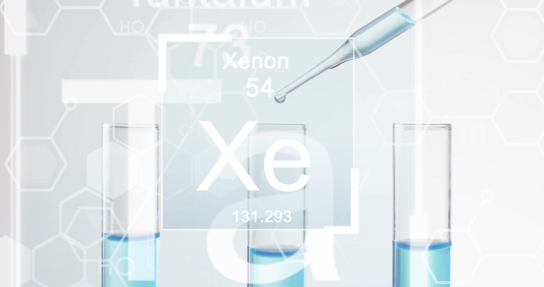 Xenon Symbol with Laboratory Science Conceptual Background