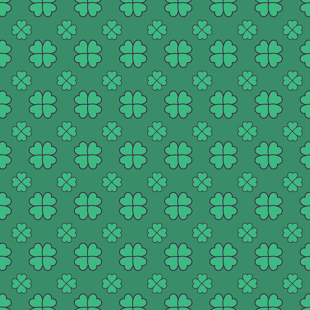 Seamless Shamrock Pattern on Transparent Background