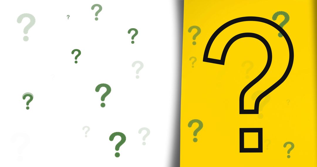 Stylized Question Marks on Vibrant Background