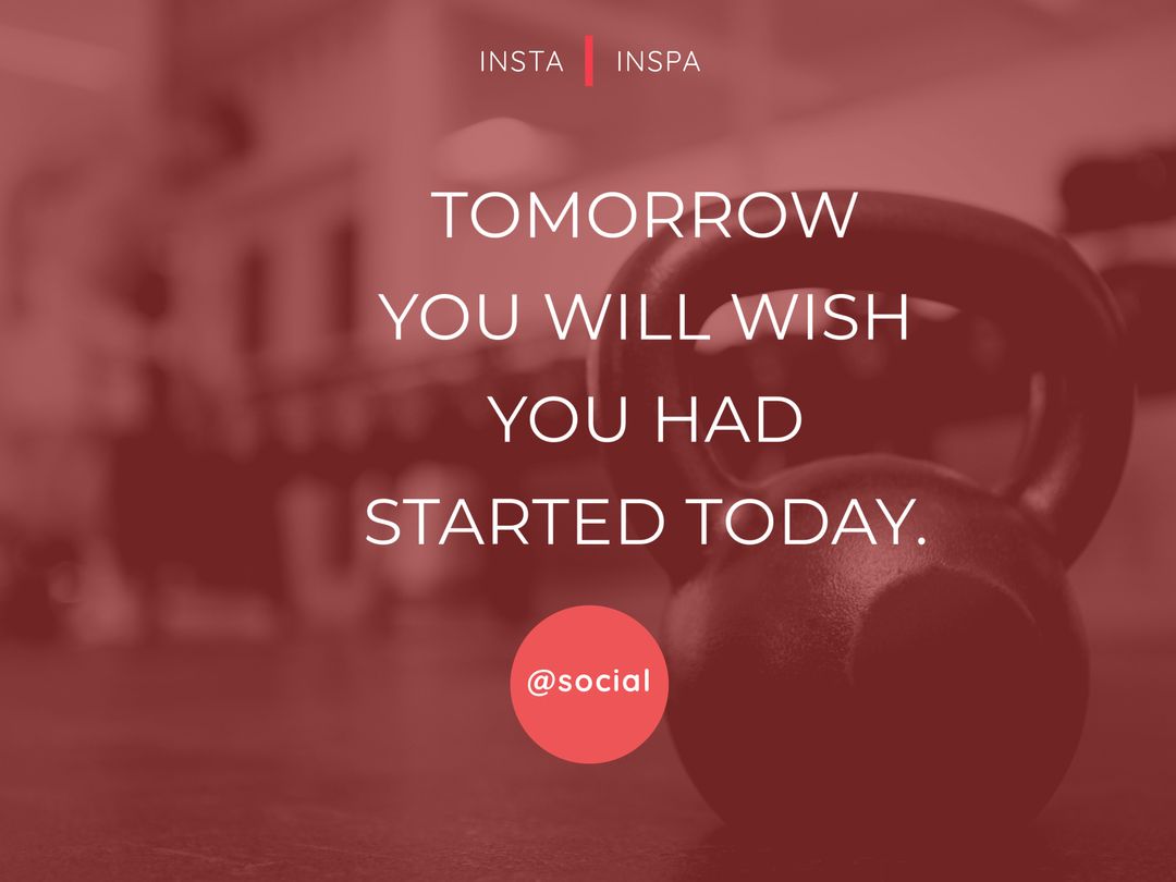 Motivational Fitness Message with Kettlebell Focused