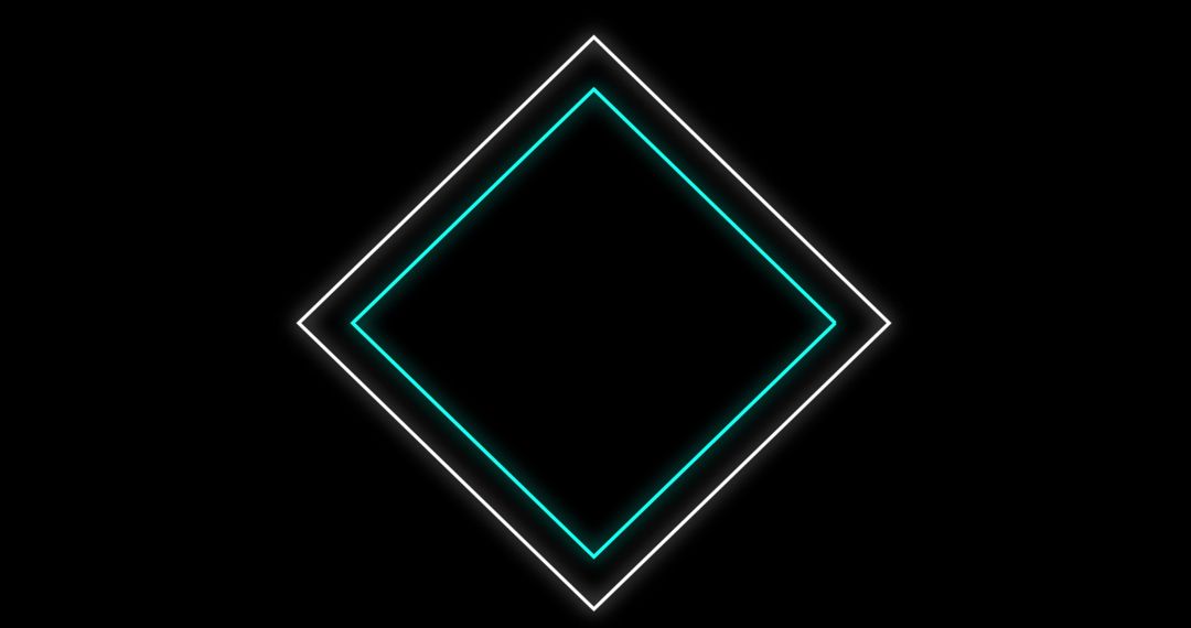 Glowing Double Square on Black Background for Graphic Design