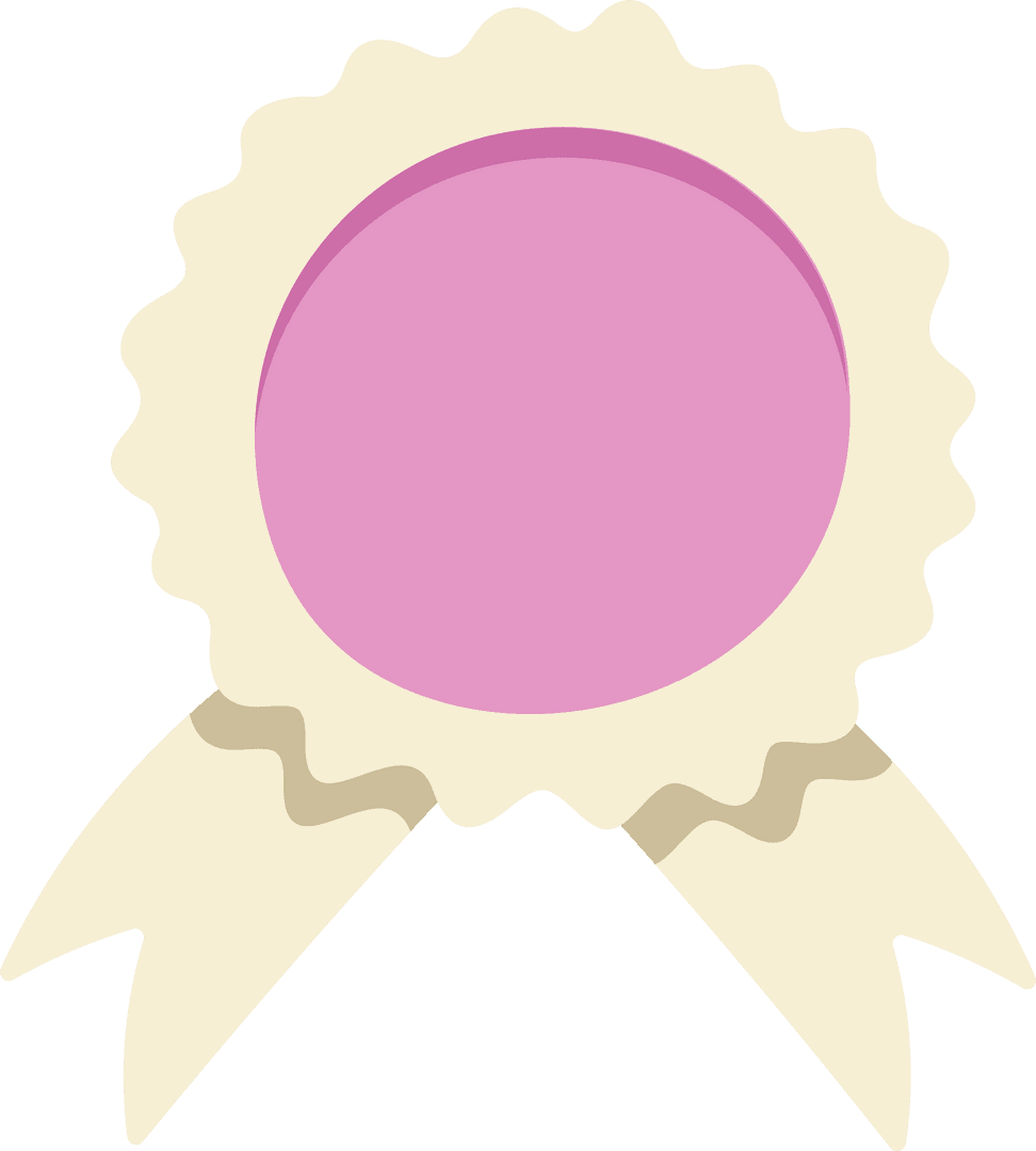 Transparent Rosette with Scalloped Edge and Pastel Pink Disk