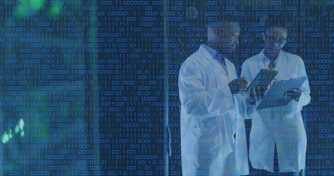 Engineers Analyzing Data Amidst Advanced Digital Interface