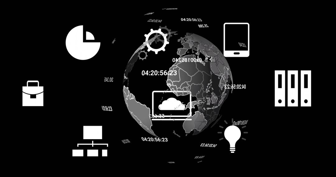 Digital Data Visuals Symbolizing Global Connectivity and AI