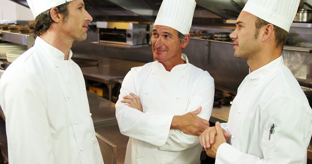 Chefs in Professional Kitchen Discussing Recipe Ideas - Free Images, Stock Photos and Pictures on Pikwizard.com