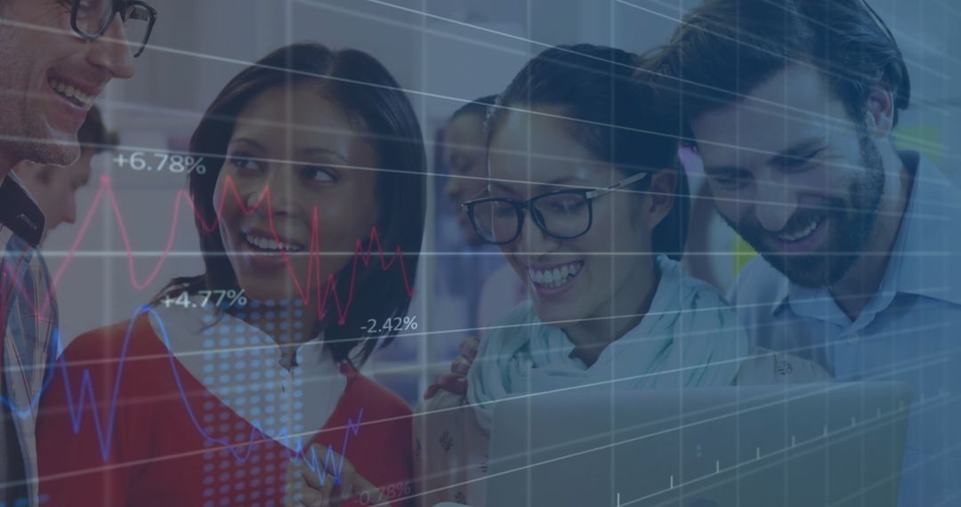 Diverse Business Team Analyzing Financial Data and Stock Market Trends