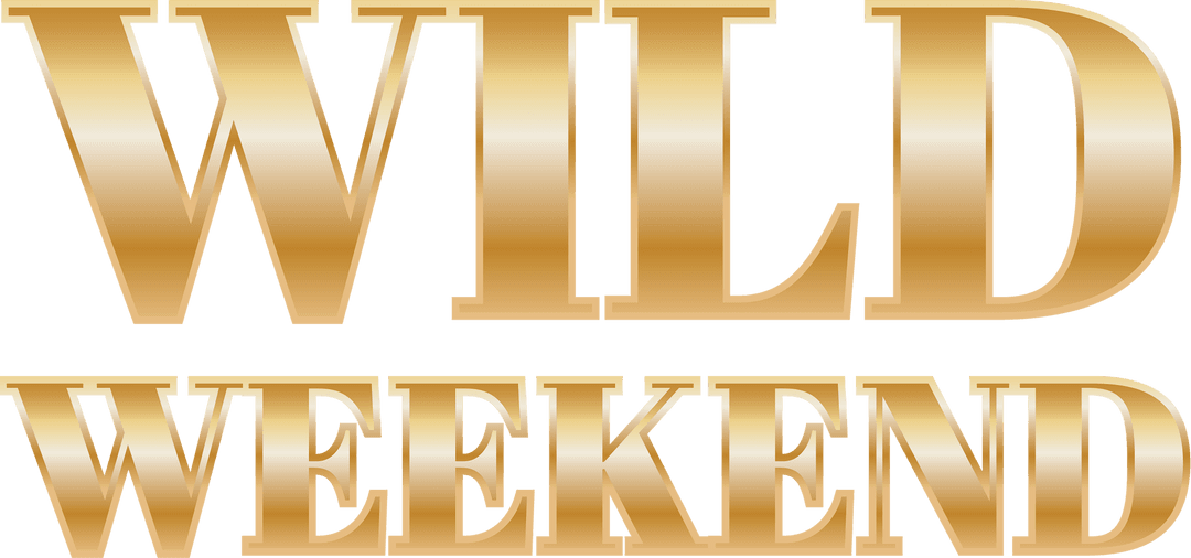 Golden Wild Weekend Text on Transparent Background