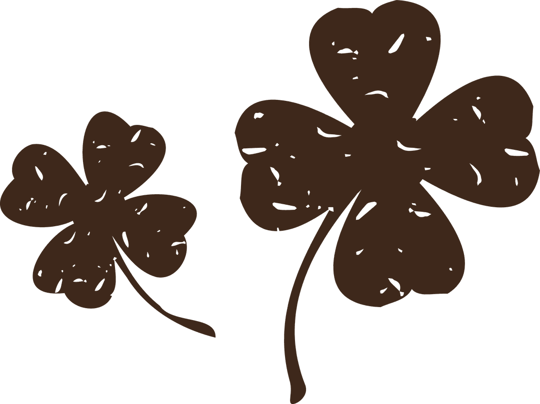 Minimalistic Transparent Clover with Heart Shaped Petals