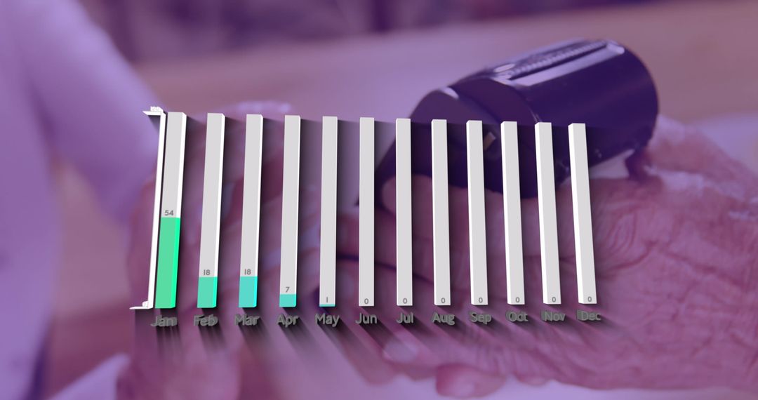 Hands Examining Stats and Data Behind Urban Skyline