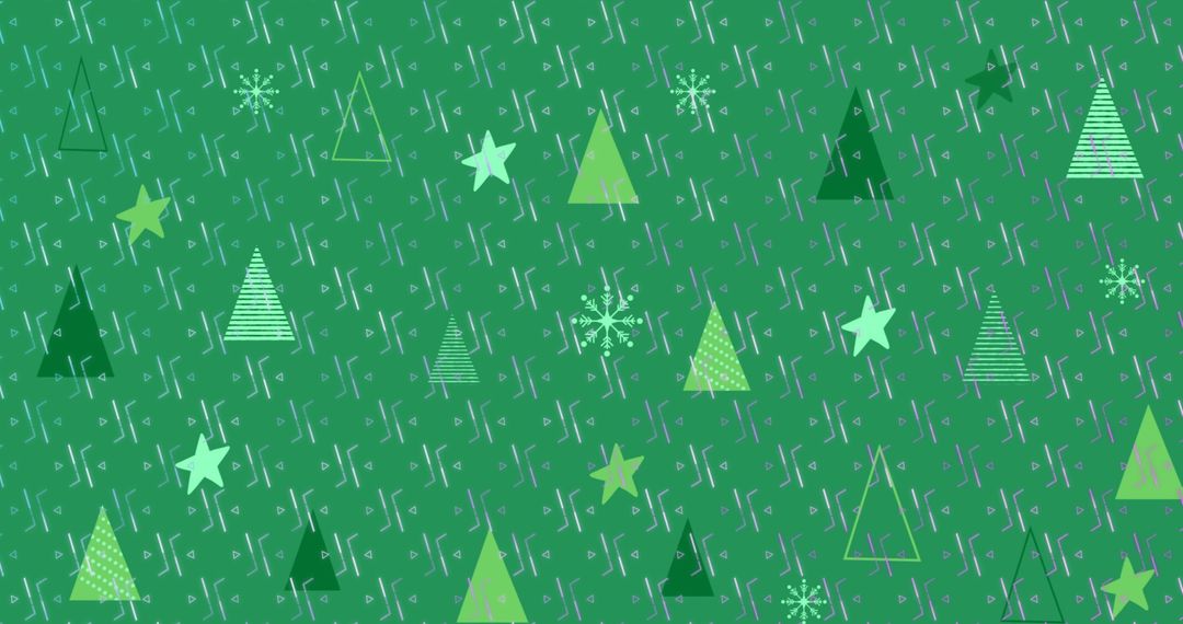 Abstract Festive Pattern on Green Background