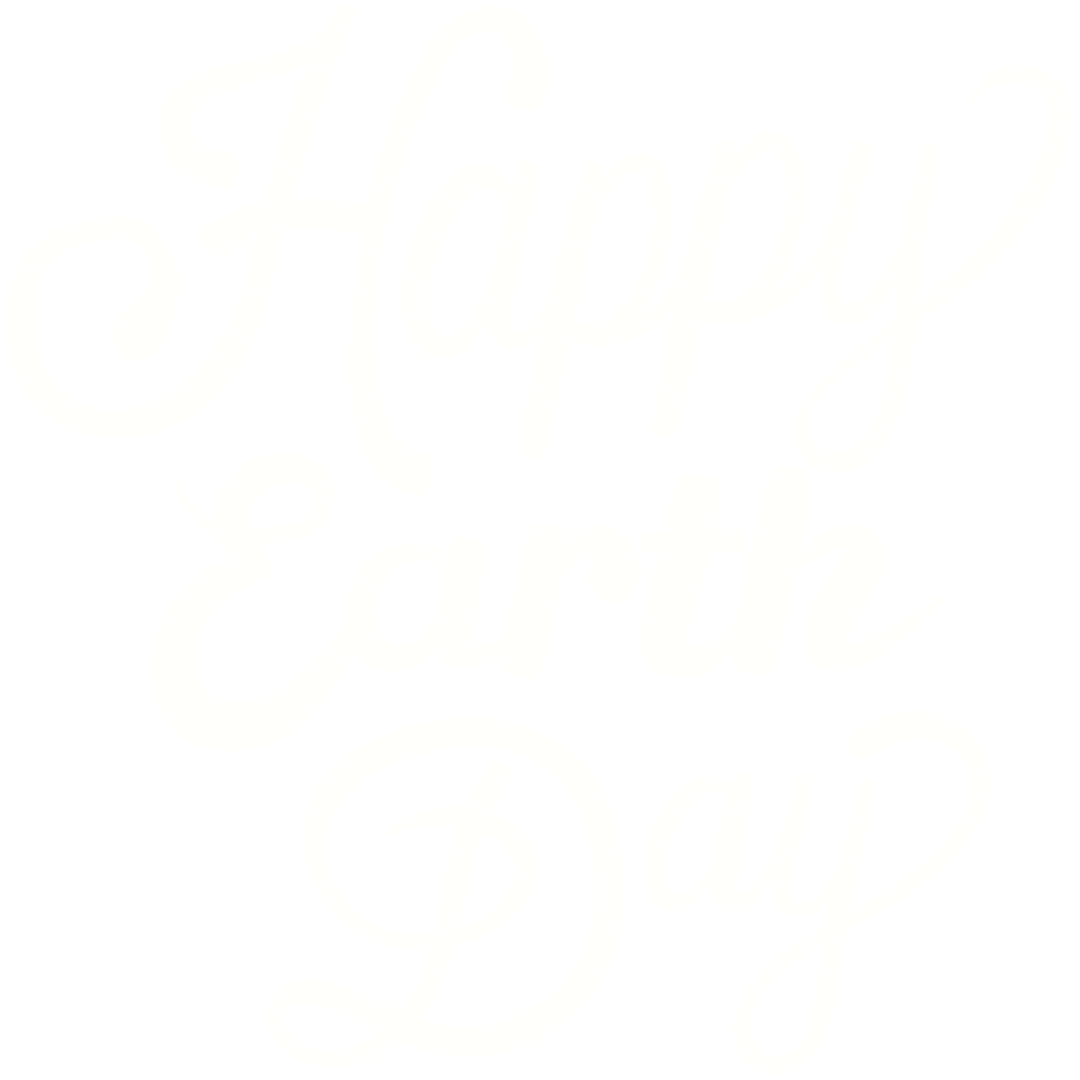 Elegant Happy Earth Day Text on Transparent Background